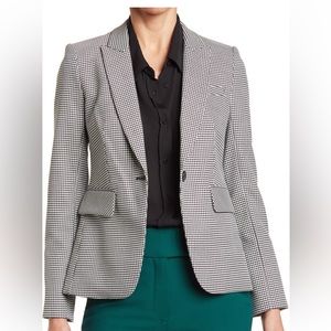 Veronica Beard Houndstooth One Button Peak Lapel Dickey Jacket Blazer Size 2